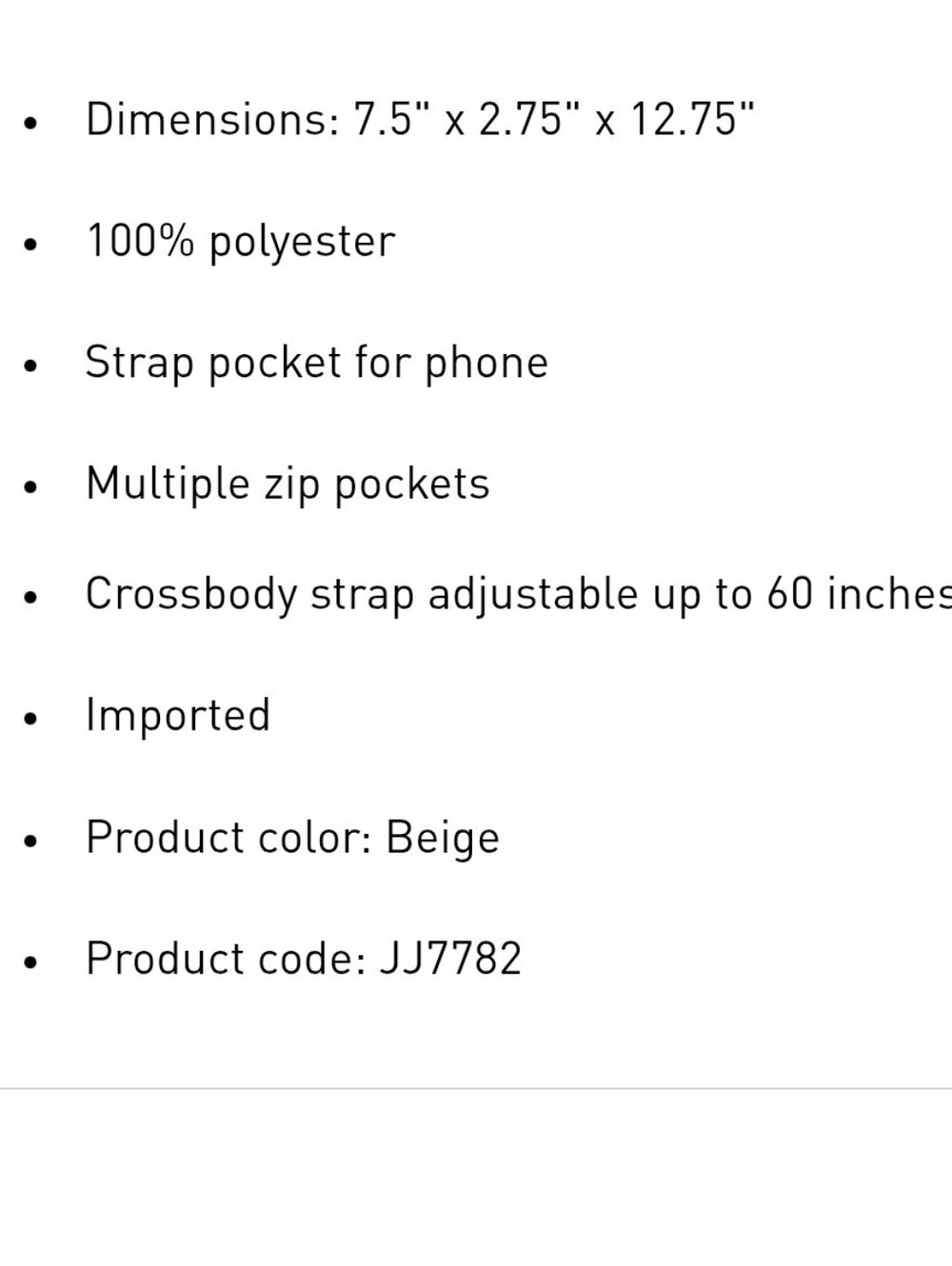 Esse Tial 3 Beige Sling Backpack Bag - Picture 14 of 16